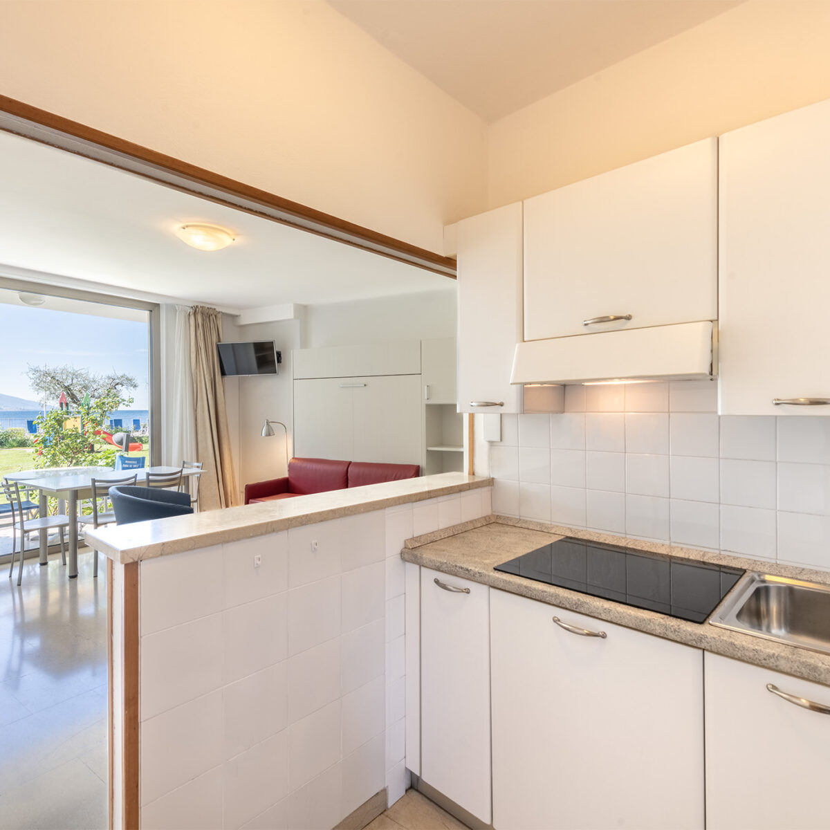 The kitchenette in the family apartment on the ground floor