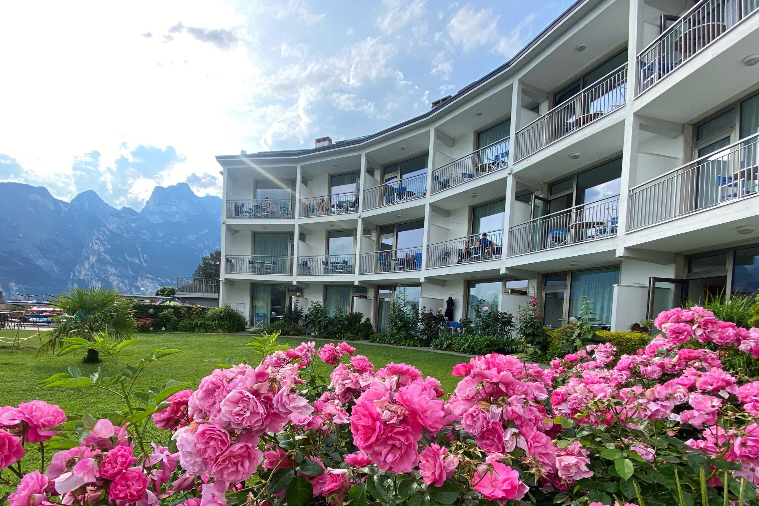 Apartments feature a well-maintained garden and lake views