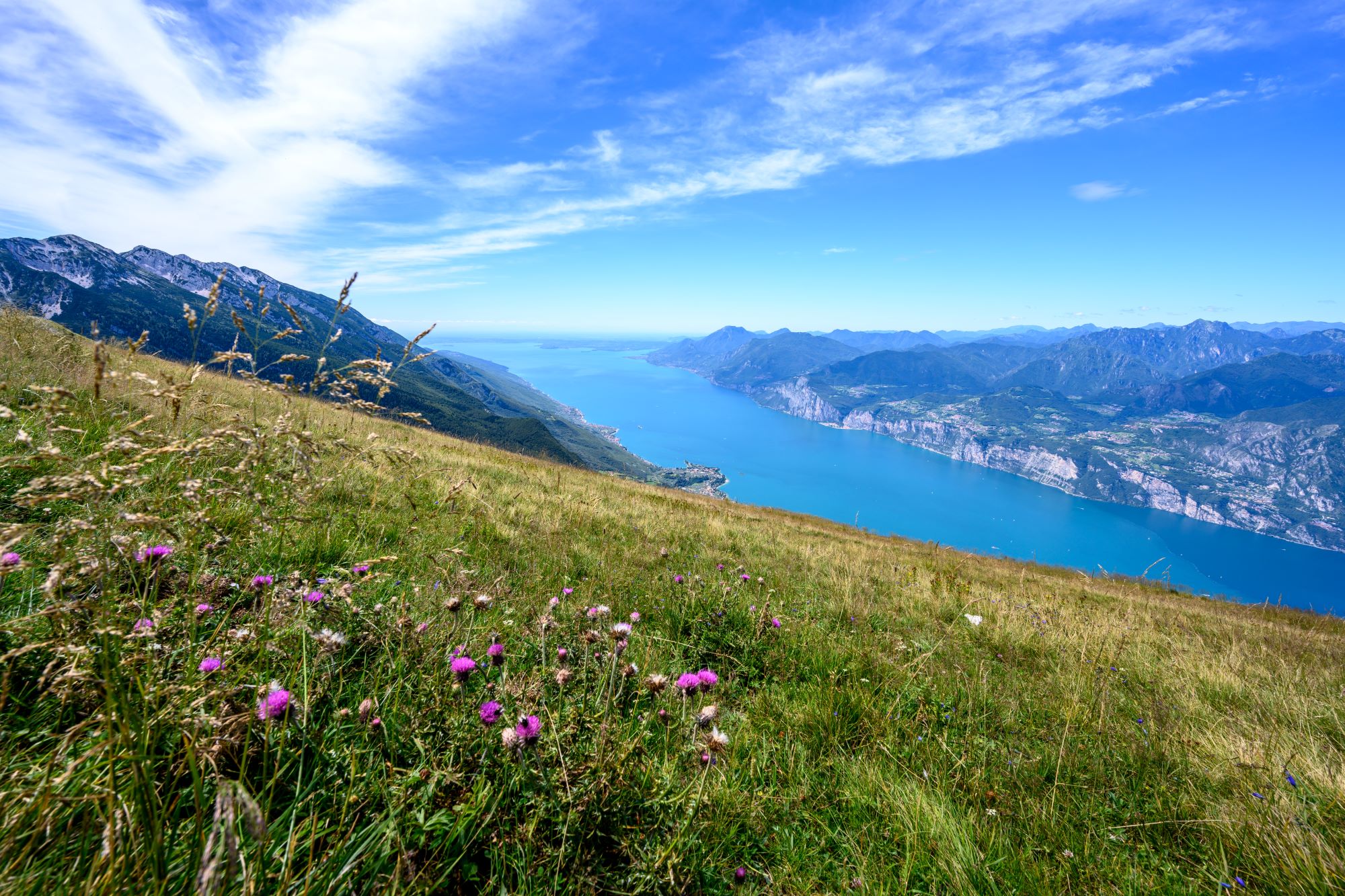 Hike on Monte Baldo from Malcesine with a view of Lake Garda