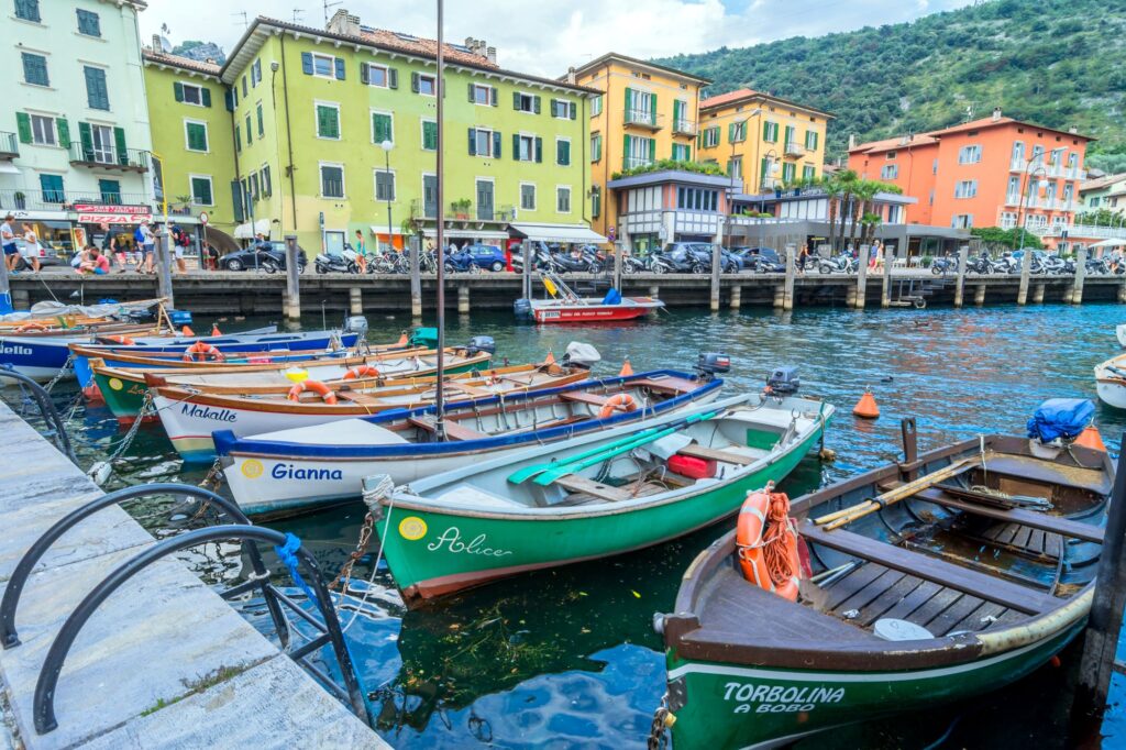 Vibrant center of Torbole on Lake Garda, exploring one of the most beautiful villages on Lake Garda
